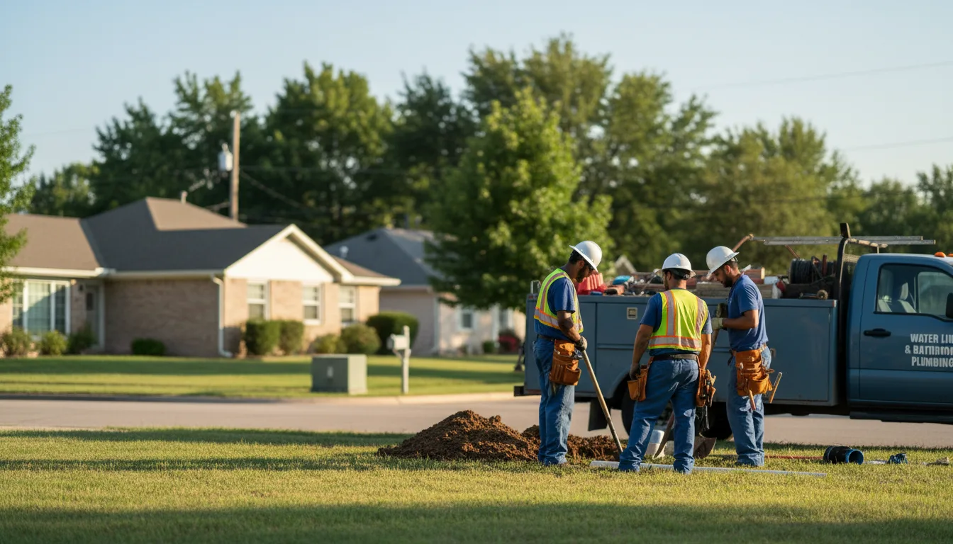 Residential water line and bathroom plumbing service in Gardendale, TX